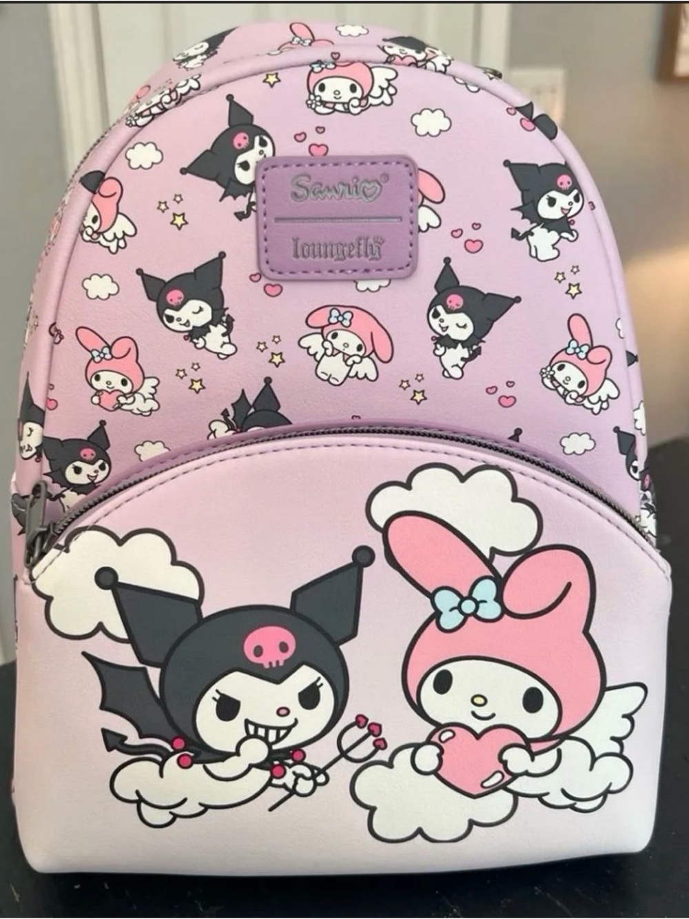 Sanrio Loungefly My Melody & Kuromi Mini Backpack - Pastel Lavender Pink